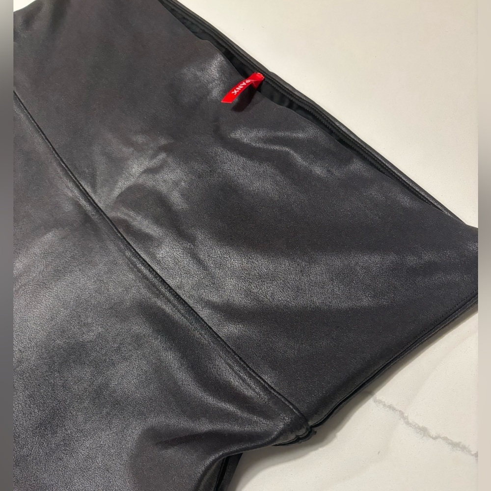 Spanx Black Faux Leather Leggings 3xl